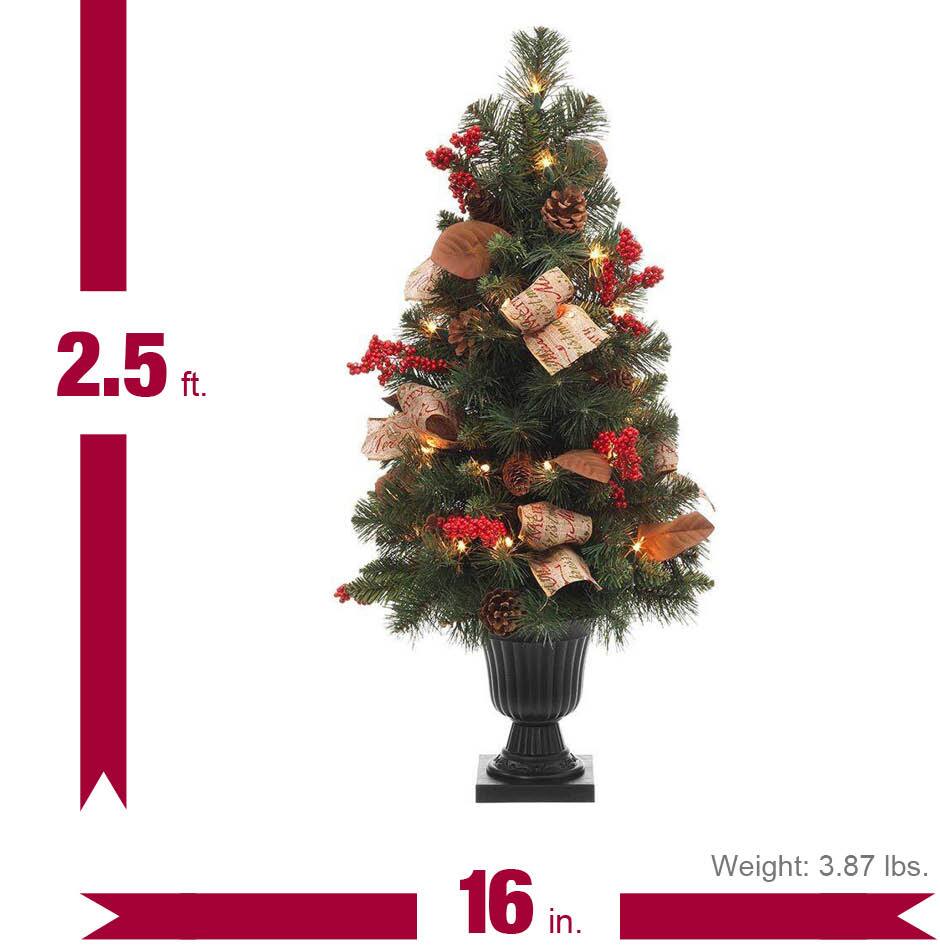 32 in. Natural Pine Potted Artificial Christmas Tree with Pinecones