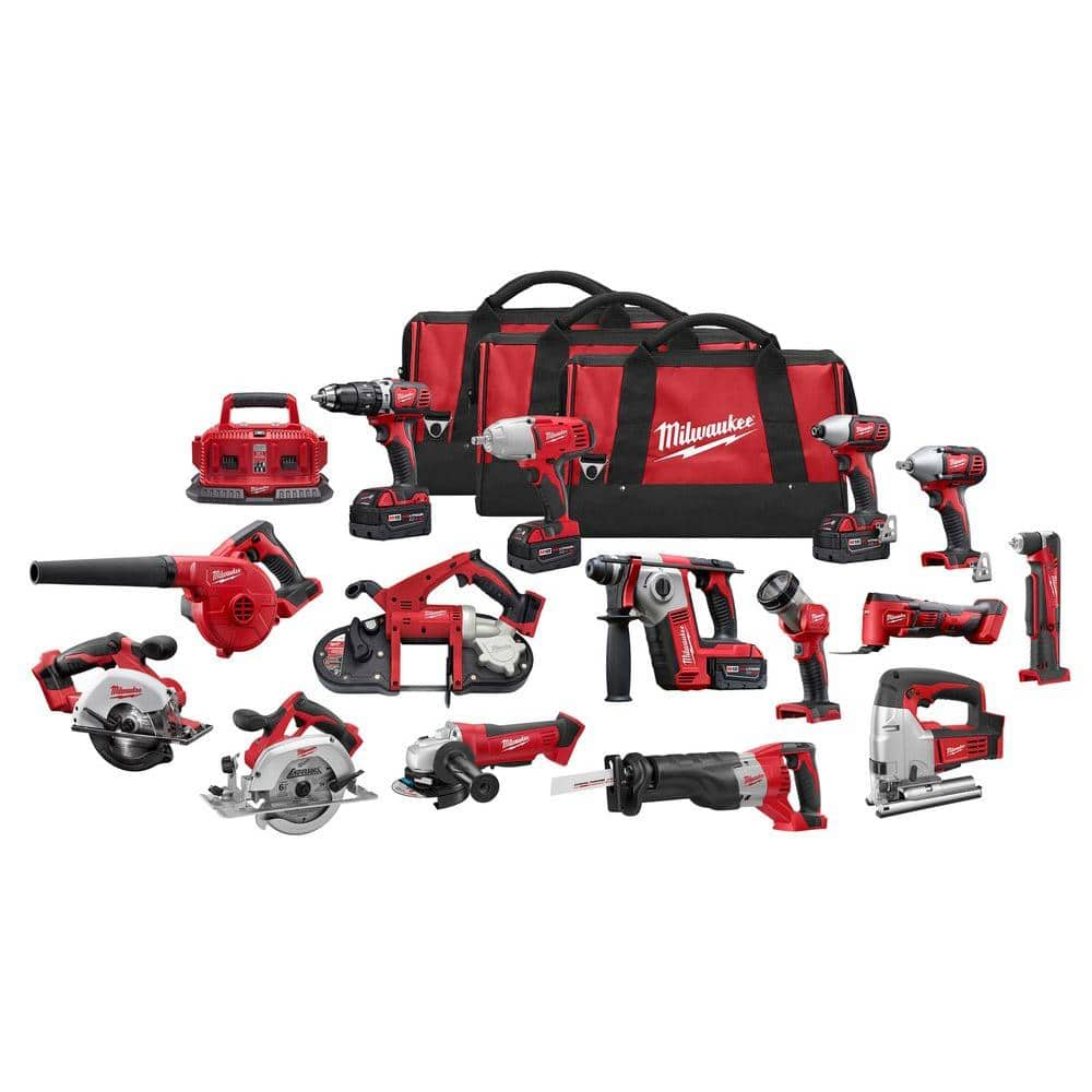 Milwaukee M18 18Volt LithiumIon Cordless Combo Kit (15Tool)269515 The Home Depot