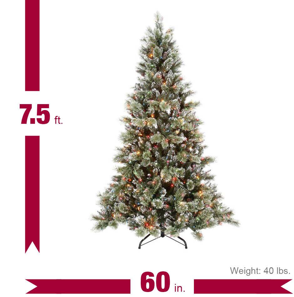 Martha Stewart Living 7.5 ft. Sparkling Pine Artificial Christmas Tree ...