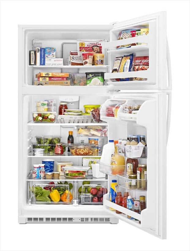 Whirlpool 33 in. W 20.5 cu. ft. Top Freezer Refrigerator in White ...