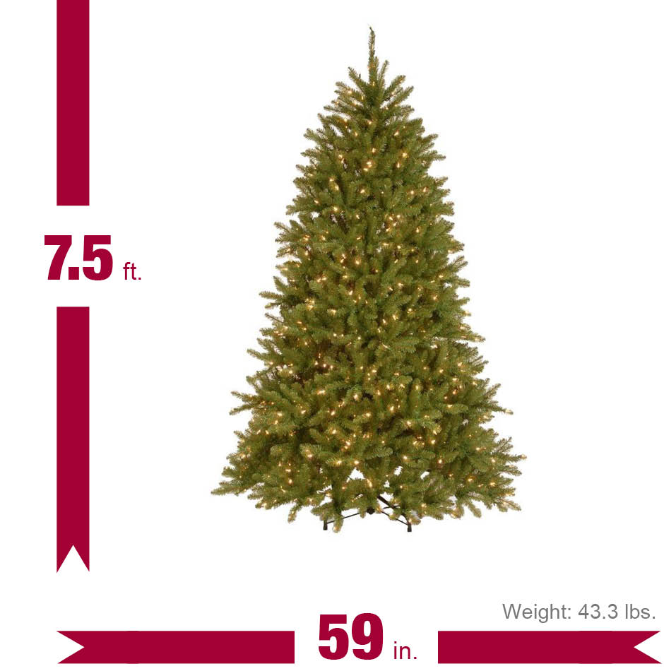 7.5 ft. Dunhill Fir Artificial Christmas Tree with 750 9-Function LED ...