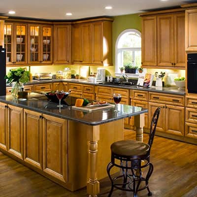 Kitchen Cabinets Color Gallery At The Home Depot   Lewiston Toffee Glaze Cabinet Collections 